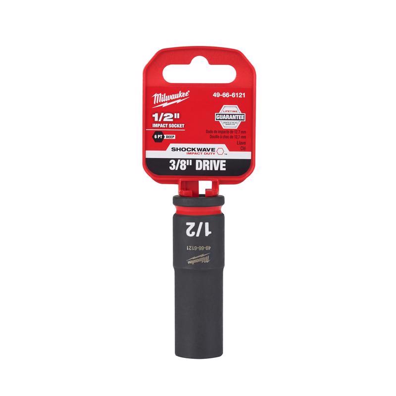 Milwaukee Shockwave 1/2 in. X 3/8 in. drive SAE 6 Point Deep Impact Socket