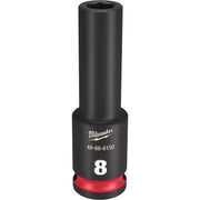Milwaukee Shockwave 8 mm X 3/8 in. drive Metric 6 Point Deep Impact Socket