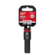 Milwaukee Shockwave 9 mm X 3/8 in. drive Metric 6 Point Deep Impact Socket