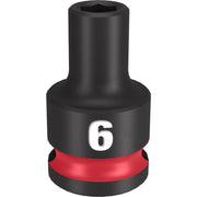 Milwaukee Shockwave 6 mm X 3/8 in. drive Metric/SAE 6 Point Standard Impact Socket