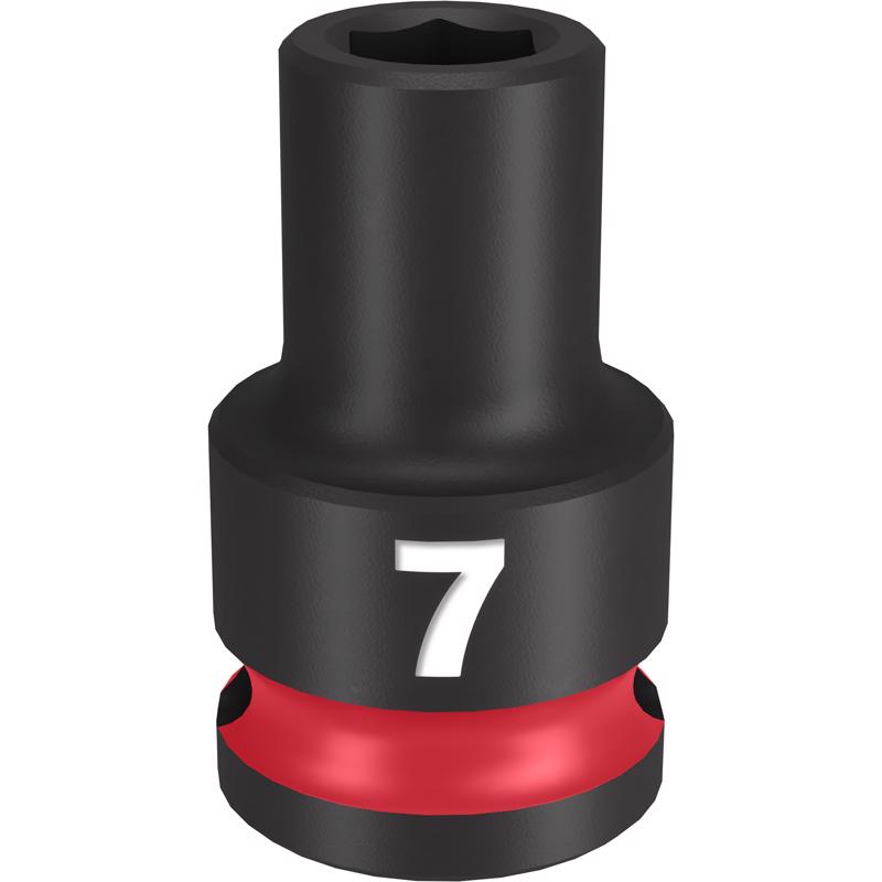 Milwaukee Shockwave 7 mm X 3/8 in. drive Metric/SAE 6 Point Standard Impact Socket