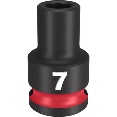 Milwaukee Shockwave 7 mm X 3/8 in. drive Metric/SAE 6 Point Standard Impact Socket