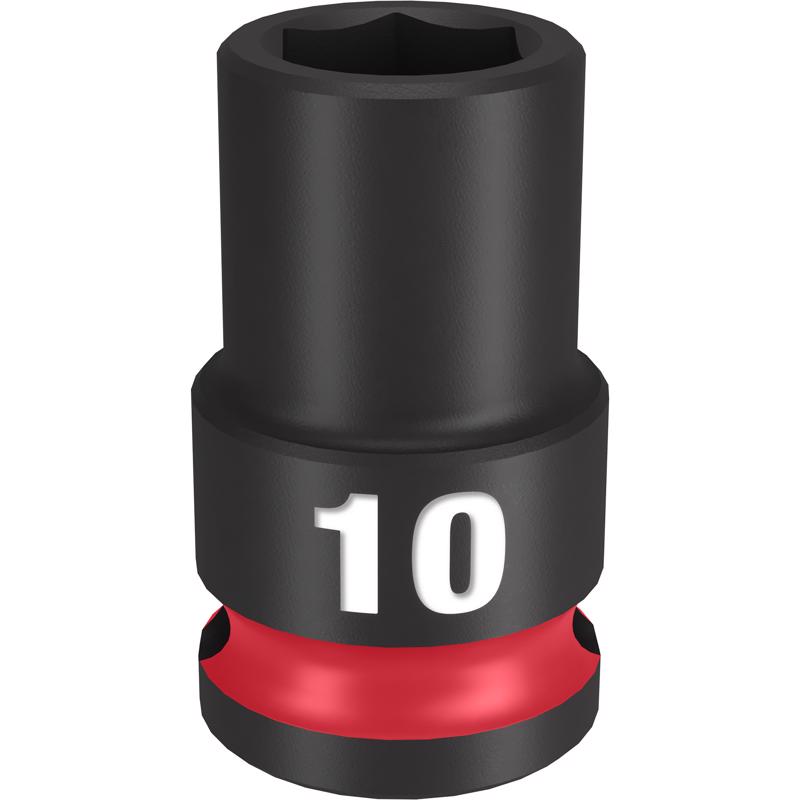 Milwaukee Shockwave 10 mm X 3/8 in. drive Metric/SAE 6 Point Standard Impact Socket