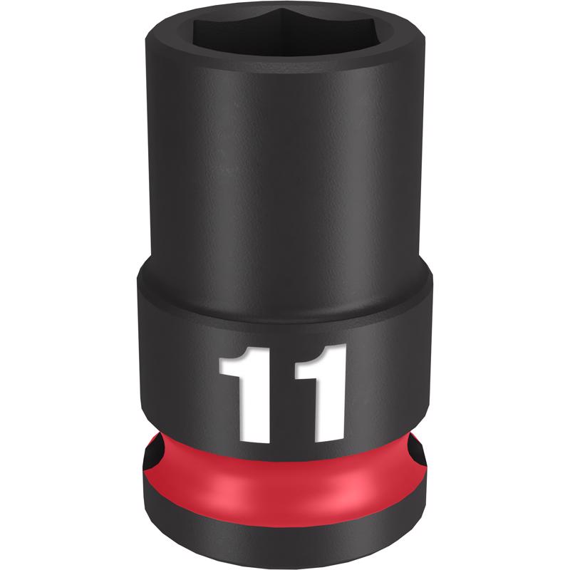Milwaukee Shockwave 11 mm X 3/8 in. drive Metric/SAE 6 Point Standard Impact Socket