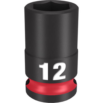 Milwaukee Shockwave 12 mm X 3/8 in. drive Metric/SAE 6 Point Standard Impact Socket