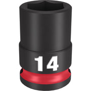 Milwaukee Shockwave 14 mm X 3/8 in. drive Metric/SAE 6 Point Standard Impact Socket