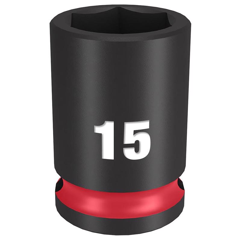 Milwaukee Shockwave 15 ml X 3/8 in. drive Metric 6 Point Standard Impact Socket