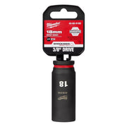Milwaukee Shockwave 18 mm drive X 3/8 in. drive Metric 6 Point Deep Impact Socket