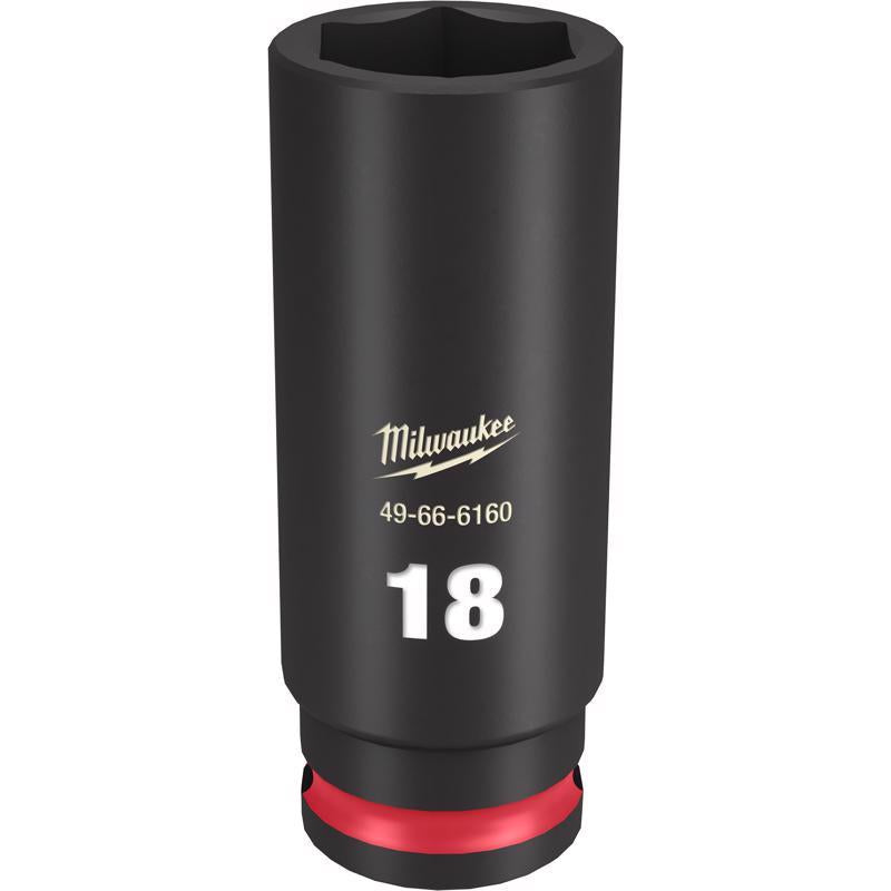 Milwaukee Shockwave 18 mm drive X 3/8 in. drive Metric 6 Point Deep Impact Socket