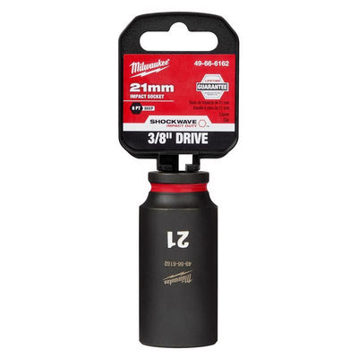 Milwaukee Shockwave 21 mm X 3/8 in. drive Metric 6 Point Deep Impact Socket