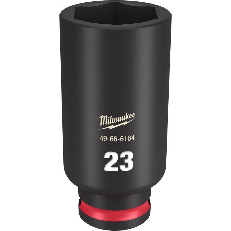Milwaukee Shockwave 23 mm X 3/8 in. drive Metric 6 Point Deep Impact Socket