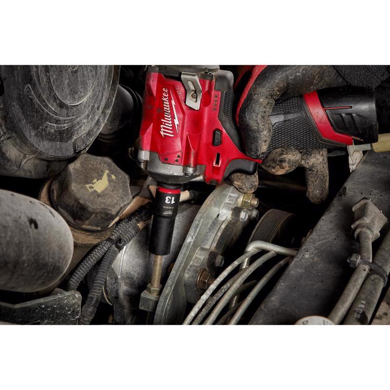 Milwaukee Shockwave 13 mm X 3/8 in. drive Metric 6 Point Deep Impact Socket