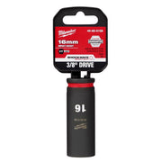 Milwaukee SHOCKWAVE 16 mm X 3/8 in. drive Metric 6 Point Deep Impact Socket
