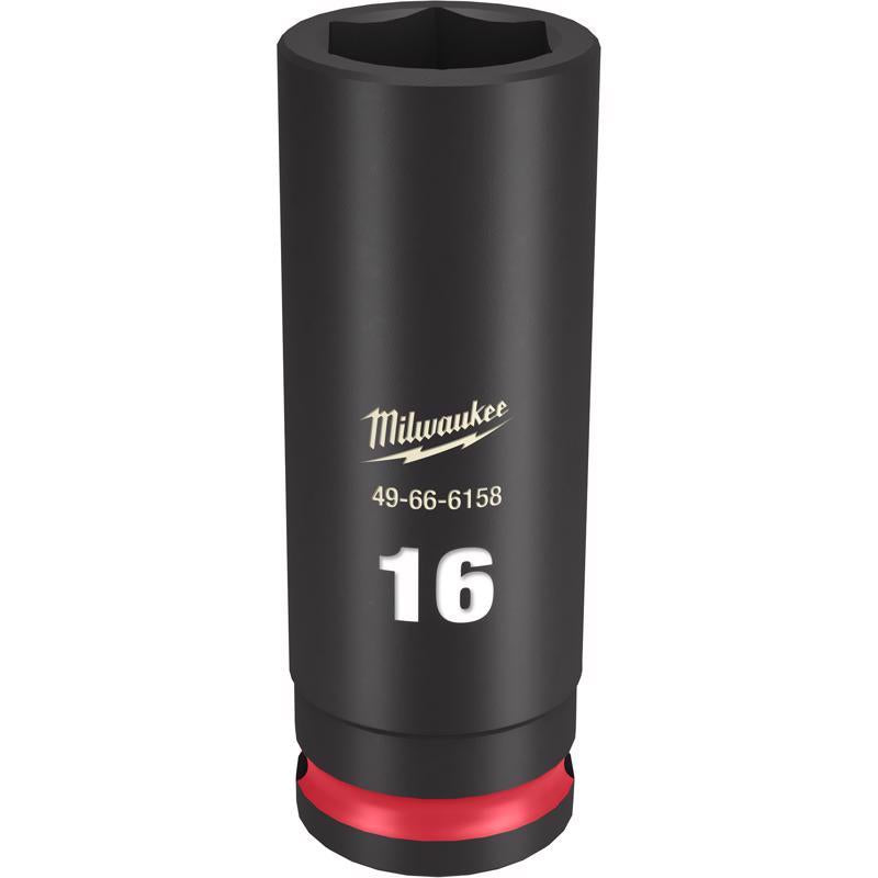Milwaukee SHOCKWAVE 16 mm X 3/8 in. drive Metric 6 Point Deep Impact Socket