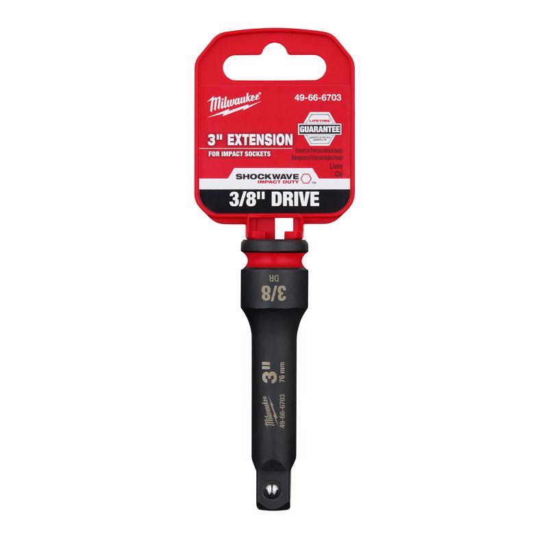 Milwaukee Shockwave 3 in. X 3/8 in. drive SAE Impact Extension