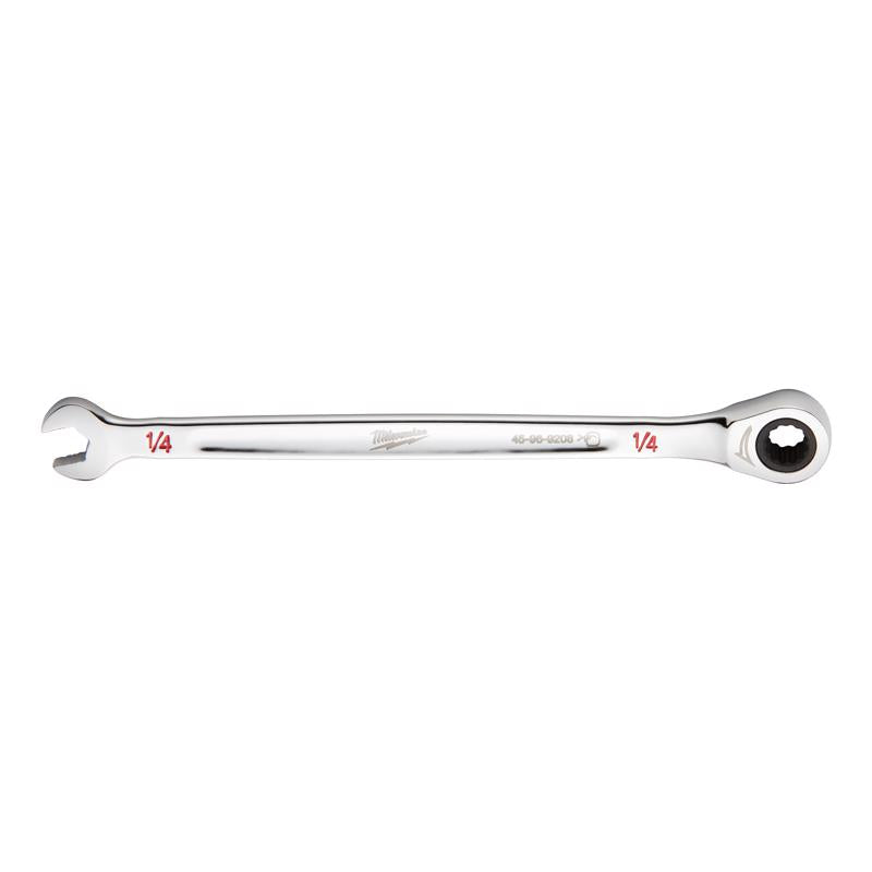 Milwaukee 1/4 in. X 1/4 in. 12 Point SAE I-Beam Ratcheting Combination Wrench 5.28 in. L