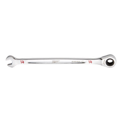 Milwaukee 1/4 in. X 1/4 in. 12 Point SAE I-Beam Ratcheting Combination Wrench 5.28 in. L