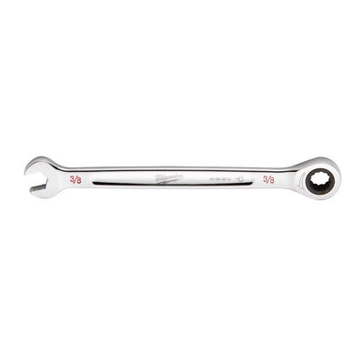 Milwaukee 3/8 in. X 3/8 in. 12 Point SAE Ratcheting Combination Wrench 6.5 in. L