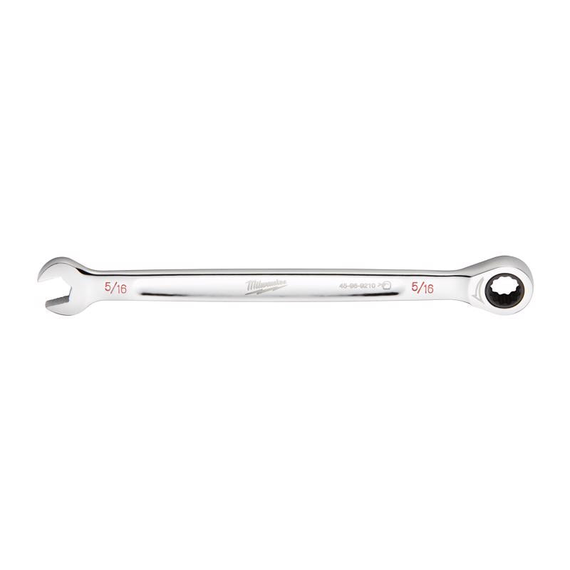 Milwaukee 5/16 in. X 5/16 in. 12 Point SAE Ratcheting Combination Wrench 5.75 in. L