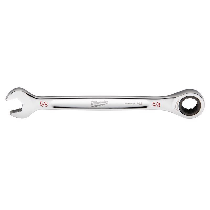 Milwaukee 5/8 in. X 5/8 in. 12 Point SAE Ratcheting Combination Wrench 8.58 in. L