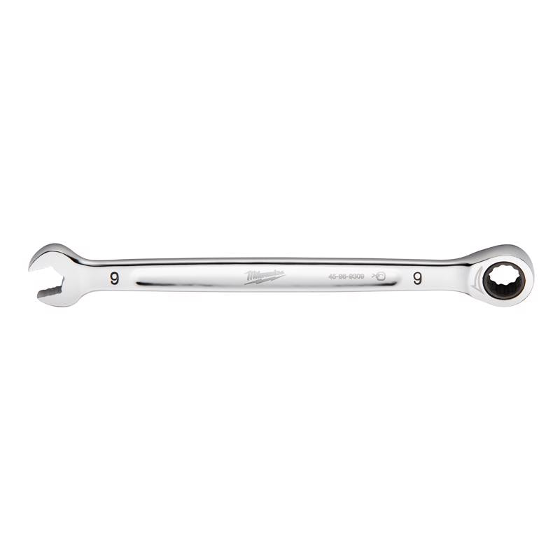 Milwaukee 9 mm X 9 mm 12 Point Metric Ratcheting Combination Wrench 6.14 in. L