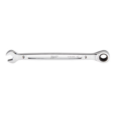 Milwaukee 9 mm X 9 mm 12 Point Metric Ratcheting Combination Wrench 6.14 in. L