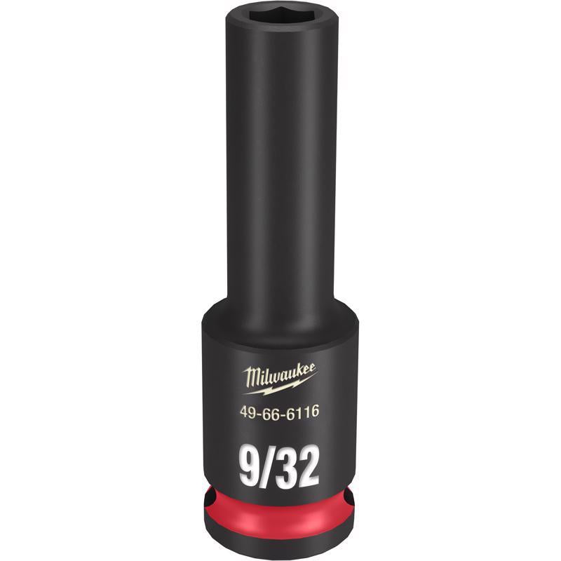 Milwaukee Shockwave 9/32 in. X 3/8 in. drive SAE 6 Point Deep Impact Socket