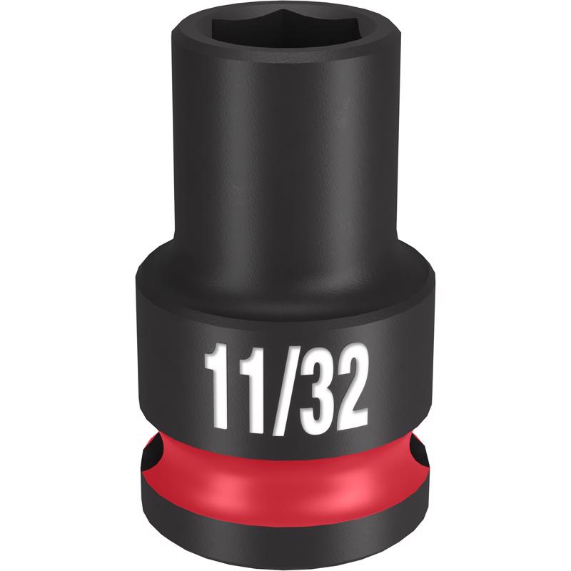 Milwaukee Shockwave 11/32 in. X 3/8 in. drive SAE 6 Point Standard Impact Socket