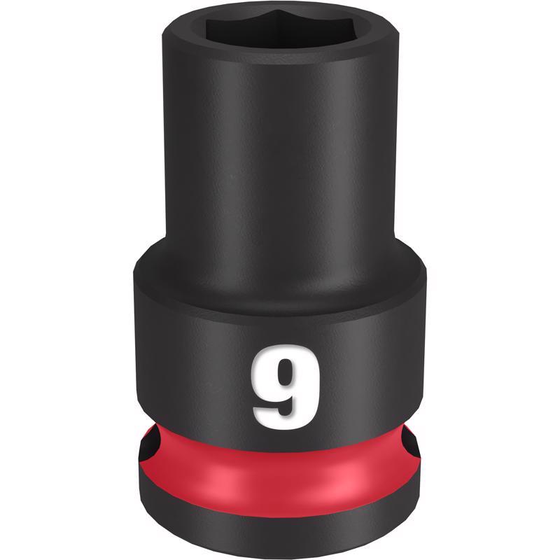 Milwaukee Shockwave 9 mm X 3/8 in. drive Metric 6 Point Standard Impact Socket