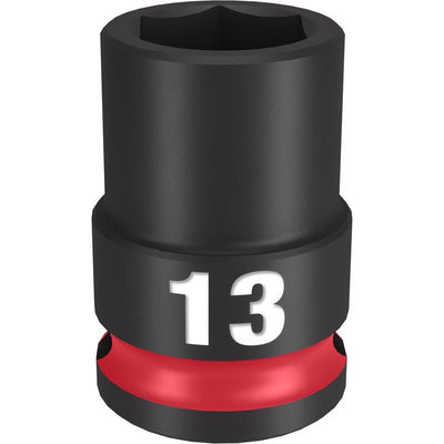 Milwaukee Shockwave 13 mm X 3/8 in. drive Metric 6 Point Standard Impact Socket