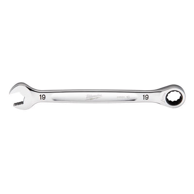 Milwaukee 19 mm X 19 mm 12 Point Metric Ratcheting Combination Wrench 10.14 in. L