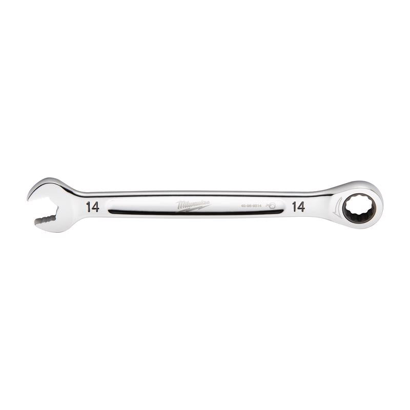 Milwaukee 14 mm X 14 mm 12 Point Metric Ratcheting Combination Wrench 7.8 in. L