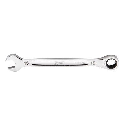 Milwaukee 15 mm X 15 mm 12 Point Metric Ratcheting Combination Wrench 8.17 in. L