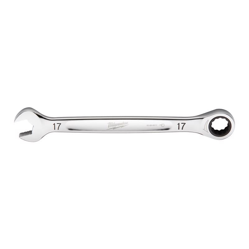 Milwaukee 17 mm X 17 mm 12 Point Metric Ratcheting Combination Wrench 9.19 in. L