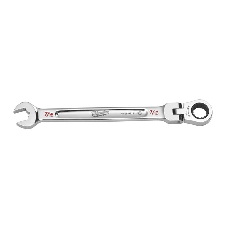 Milwaukee 7/16 in. X 7/16 in. 12 Point SAE Flex Head Combination Wrench 6.75 in. L