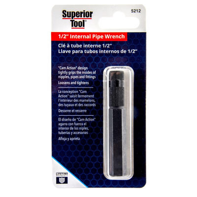 Superior Tool Internal Pipe Wrench 1/2 in. drive X 3-1/16 in. L Silver