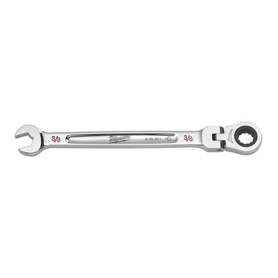 Milwaukee 3/8 in. X 3/8 in. 12 Point SAE Flex Head Combination Wrench 6.5 in. L