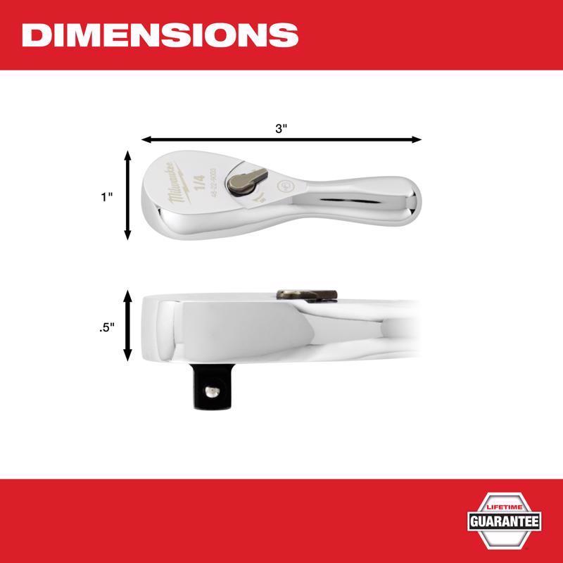 Milwaukee 1/4 in. drive SAE Ratchet 90 teeth