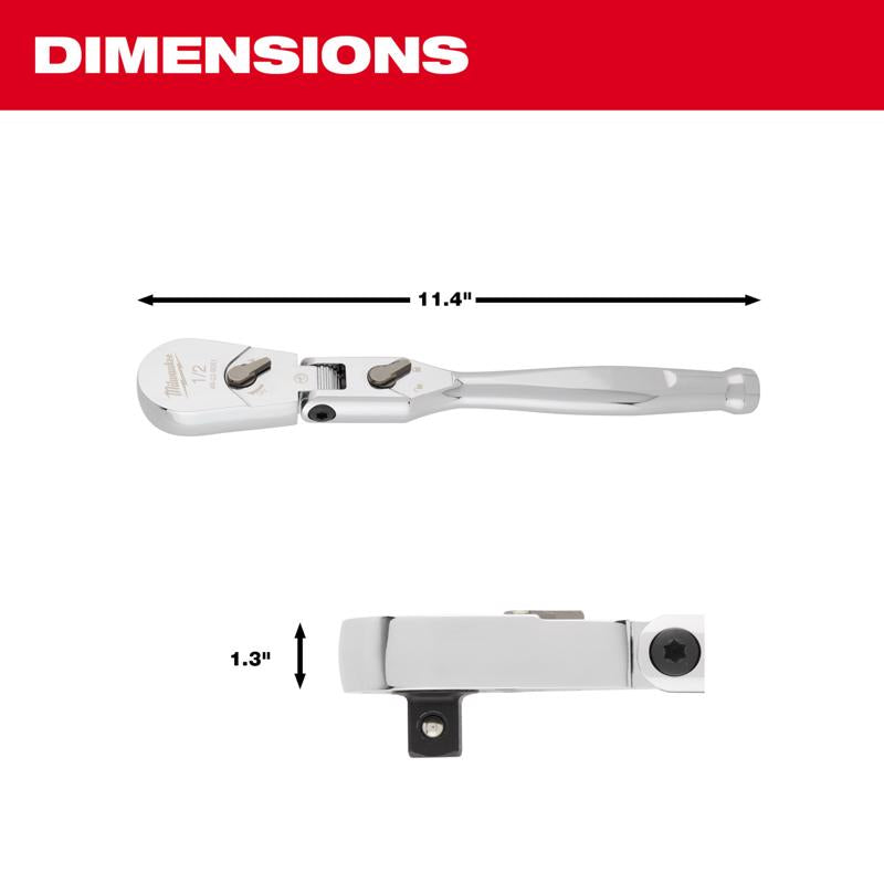 Milwaukee 1/2 in. drive SAE Flex Head Ratchet 90 teeth