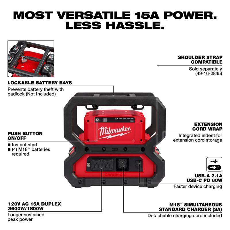 Milwaukee M18 Carry-On Lithium-Ion Power Supply