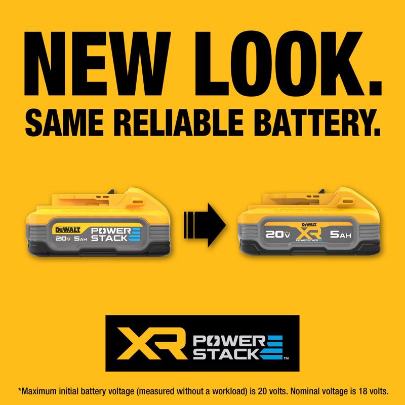 DeWalt 20V MAX XR POWERSTACK DCBP520-2 5 Ah Lithium-Ion Battery 2 pc