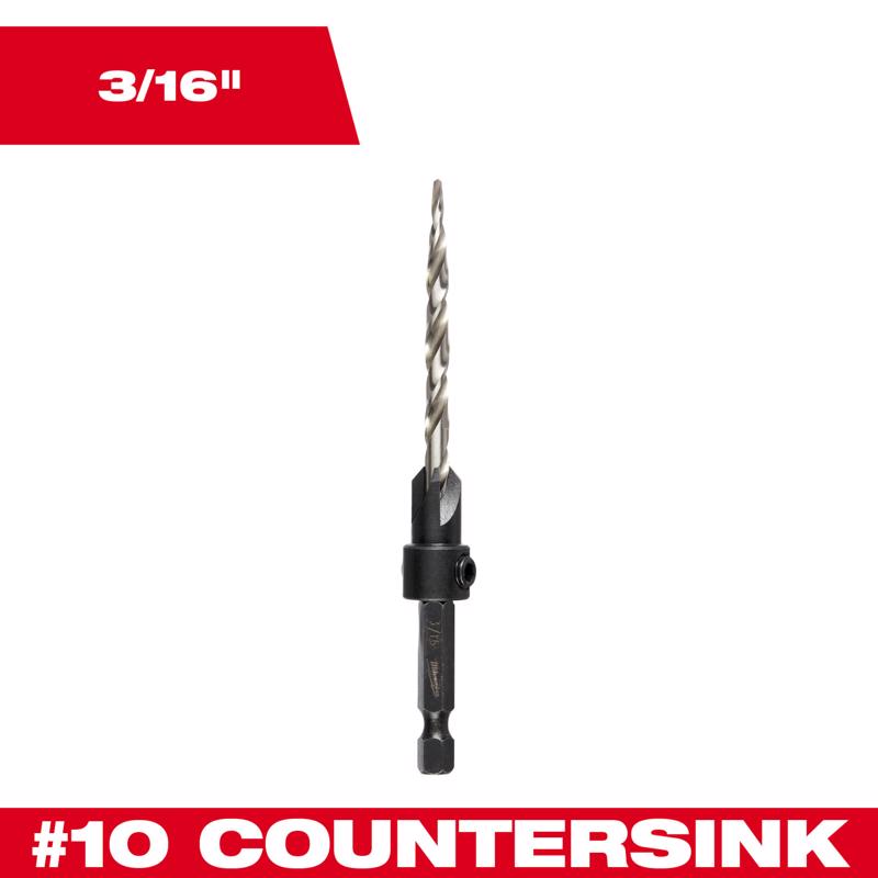 Milwaukee 10 X 3/16 in. D Black Oxide Countersink Bit