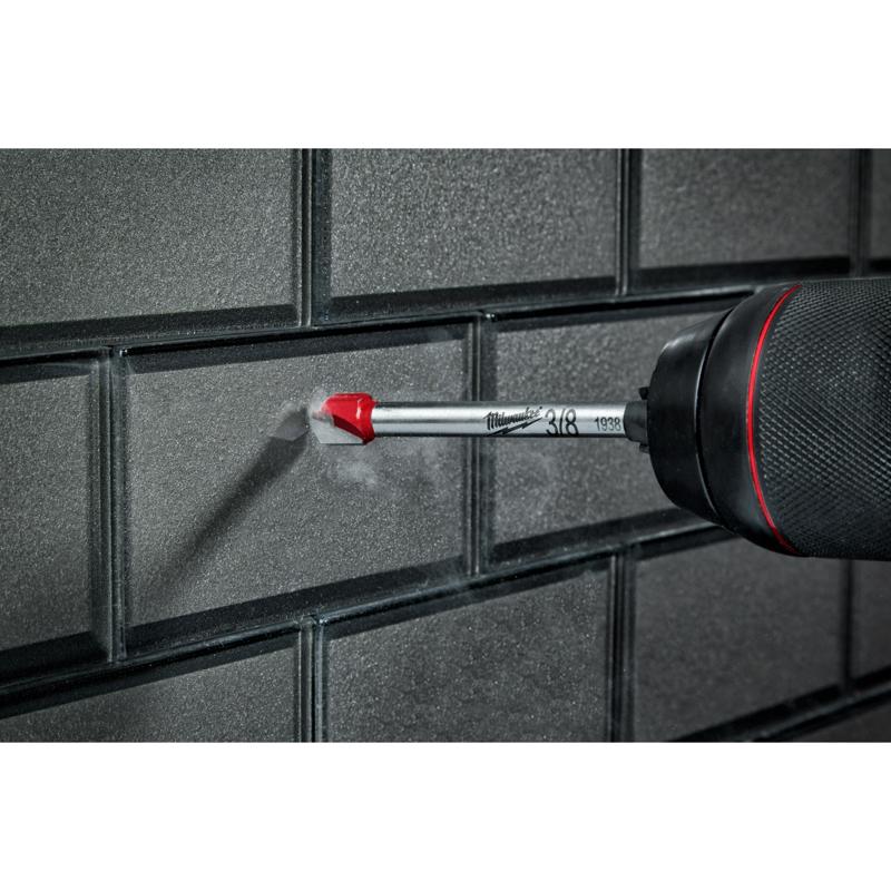 Milwaukee 1/4 in. X 2.25 in. L Carbide Tipped Glass/Tile Drill Bit Round Shank