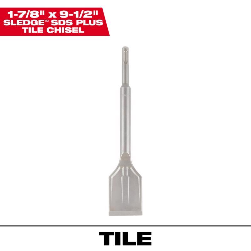 Milwaukee Sledge 1-7/8 in. X 9-1/2 in. L Forged Steel Tile Chisel Bit SDS-Plus Shank