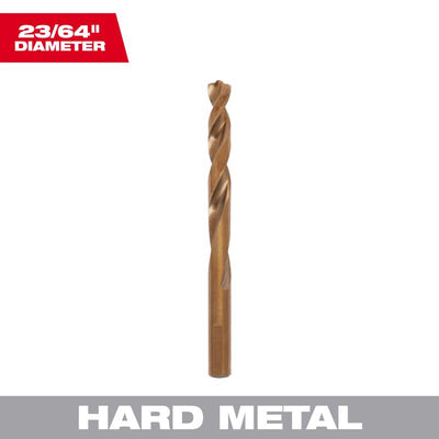 Milwaukee Red Helix 23/64 in. X 5 in. L Cobalt Drill Bit 3-Flat Shank