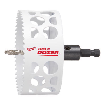 Milwaukee Hole Dozer 4 in. Bi-Metal 2 in. L X 3/8 in. D Hole Saw with Arbor and Pilot Bit
