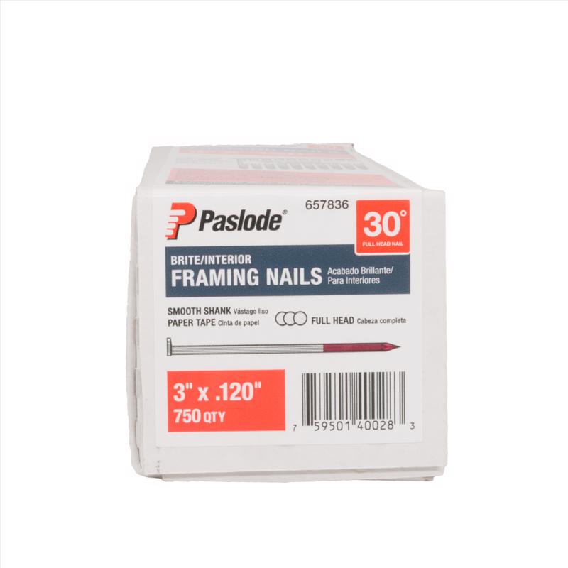 Paslode 3 in. Framing Bright Steel Nail Full Round Head