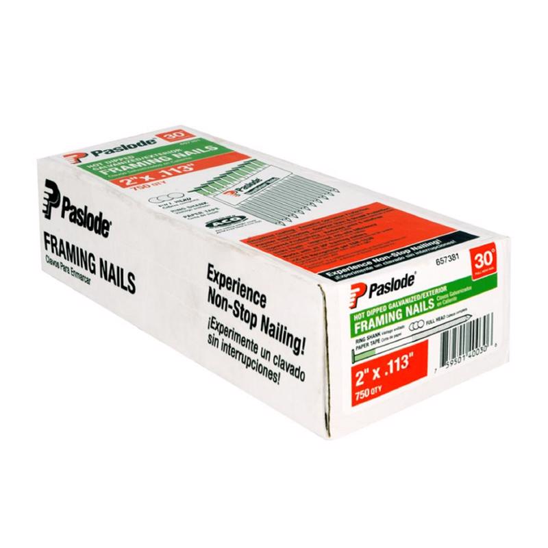 Paslode 2 in. Framing Hot-Dipped Galvanized Steel Nail Full Round Head