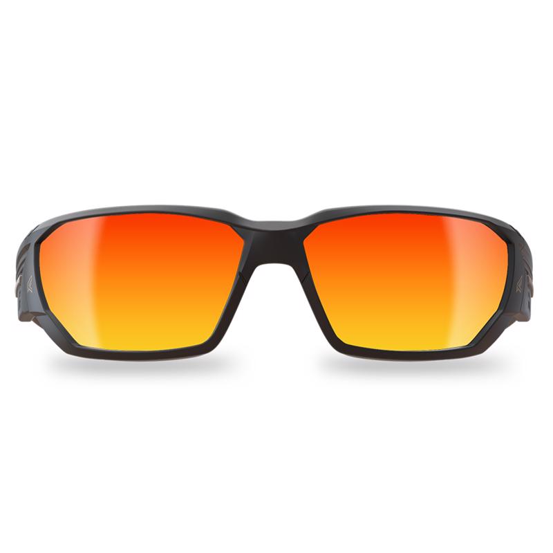 Edge Eyewear Dawson Anti-Fog Safety Glasses Red Mirror Lens Black Frame