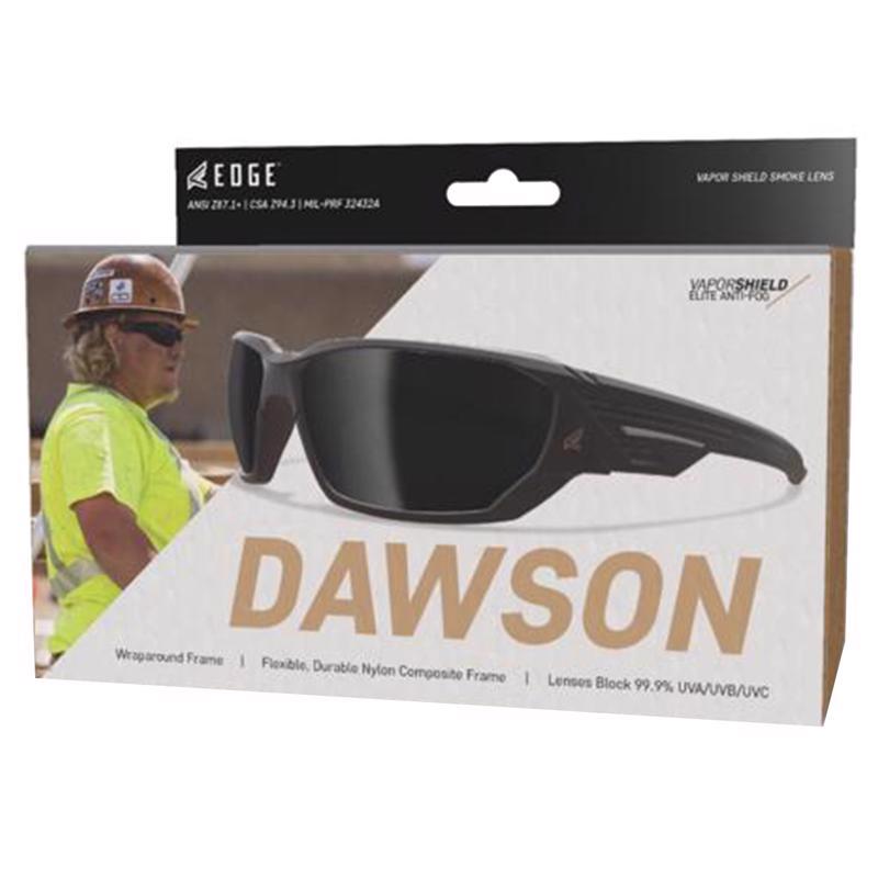 Edge Eyewear Dawson Anti-Fog Safety Glasses Smoke Lens Black Frame